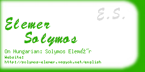 elemer solymos business card